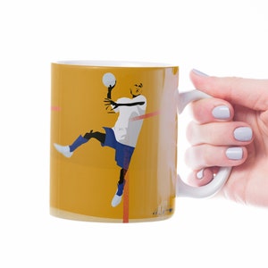 Handball mug gift to personalise for a boy handball player or handball coach for a handball Christmas gift or handball birthday gift