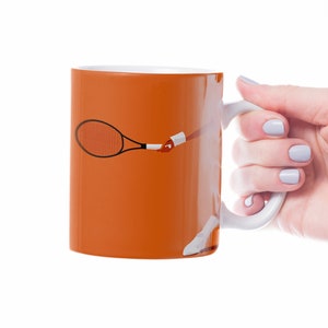 Tennis Tasse Geschenk zum Personalisieren für einen Tennisspieler oder Tennisspieler oder Tennistrainer oder Tennisweihnachtsgeschenk oder Tennisgeburtstagsgeschenk