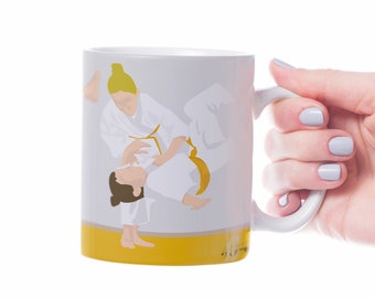 Woman judo mug gift to personalise for girl judo player or judoka coach or judo christmas gift or judo birthday gift