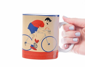Vintage Bicycle Mug: Personalized Cycling Gift