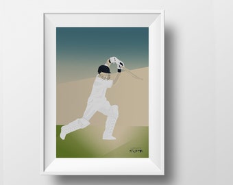 Cricket Player Art Print: Sports Illustration Gift