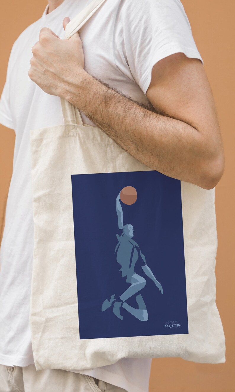 Basketball Tote Bag Gift for a Man or Teen Basketball Player Etsy