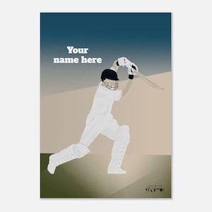 Cricket Poster – Personalised gift for cricket players and coaches, cricket Christmas gift, cricket birthday gift
