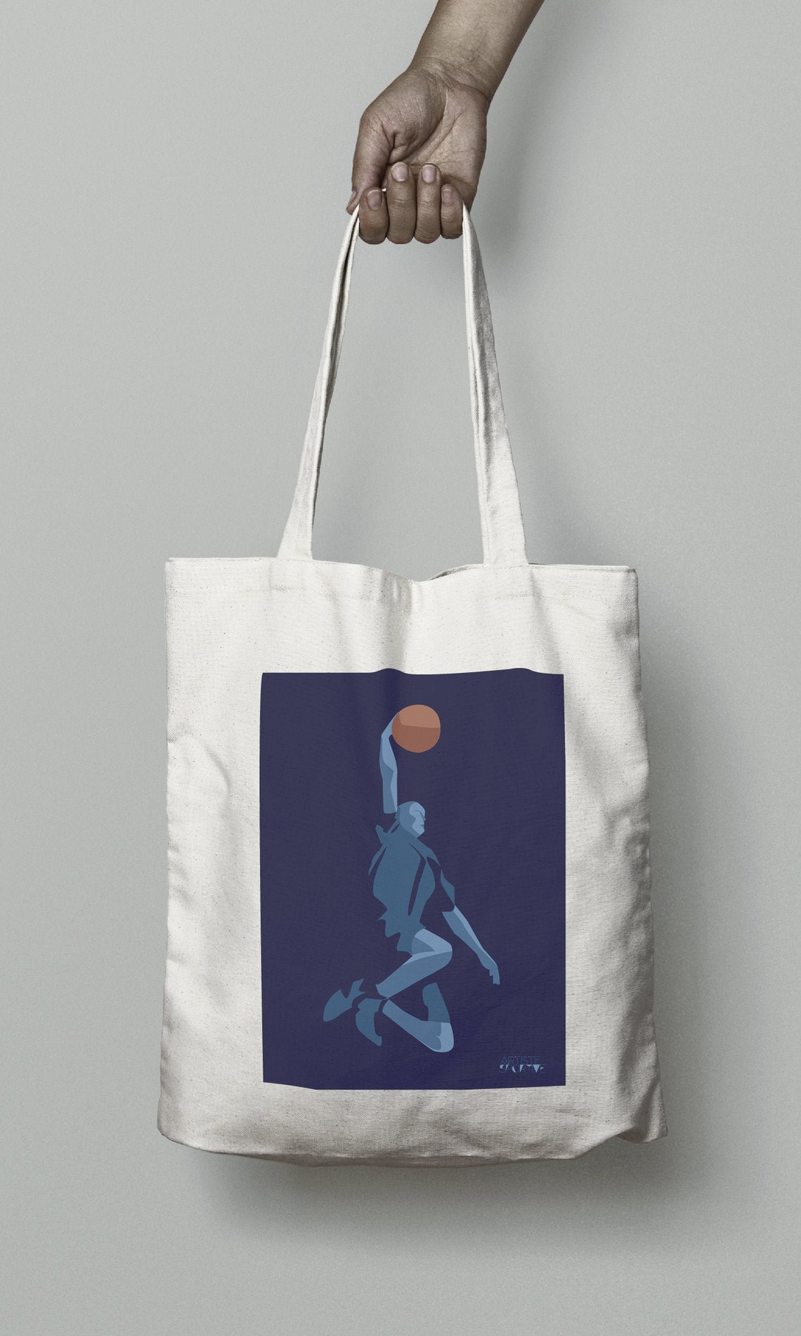 Basketball Tote Bag Gift for a Man or Teen Basketball Player Etsy