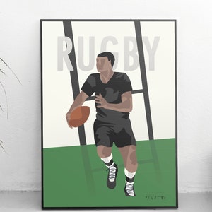 Vintage rugby poster gift illustration for rugby player or rugby coach for rugby birthday gift or rugby christmas gift or rugby print art image 5