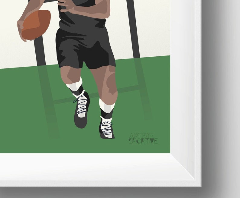 Vintage rugby poster gift illustration for rugby player or rugby coach for rugby birthday gift or rugby christmas gift or rugby print art image 3