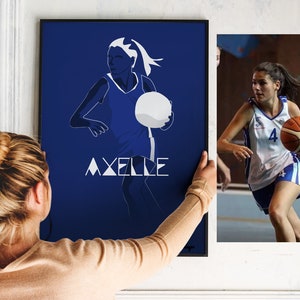 Personalised sport portrait  canvas poster for a birthday or christmas gift for a sports fan or father&#39;s day or mother&#39;s day unique present