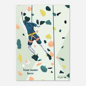 Climbing Poster – Personalised Gift for Climbers and Coaches, Rock Climbing Christmas Gift, Climbing Birthday Present