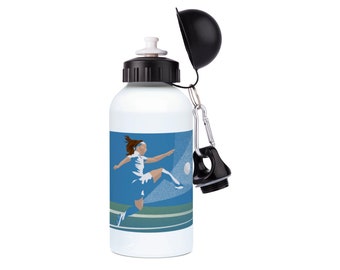 Personalized Woman Football Aluminum Water Bottle: Soccer Gift