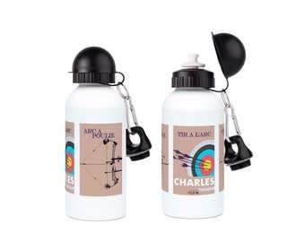 Archery aluminium water bottle gift to personalise for archery coach or archery Christmas gift or archer birthday gift Arrow