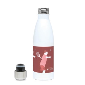 Boy playing badminton water bottle gift for a badminton player or badminton coach or badminton Christmas or badminton birthday gift