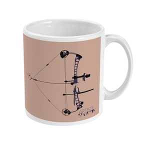 Verbindungsbogen Tasse für Bogenschütze Geschenk zum Personalisieren für Bogenschütze Trainer oder Bogenschießen Weihnachtsgeschenk oder Bogenschütze Geburtstagsgeschenk Bogen Pfeil