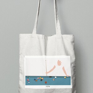Personalisierte Einkaufstasche mit amerikanischem Billard-Print - Perfektes Geschenk für Trainer oder Billard-Enthusiasten - Weihnachts- oder Geburtstagsgeschenk