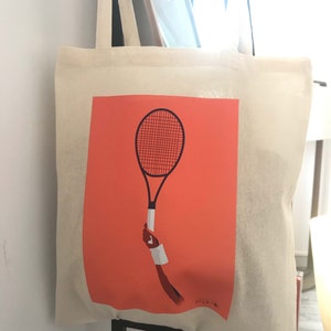 Tennis raquette tote bag gift for a tennisman or tennis player or tennis coach or tennis Christmas gift or tennis birthday gift image 6