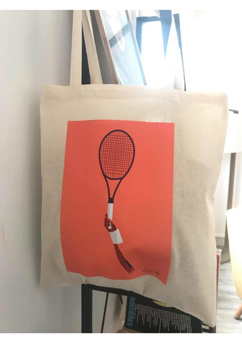 Tennis raquette tote bag gift for a tennisman or tennis player or tennis coach or tennis Christmas gift or tennis birthday gift image 6