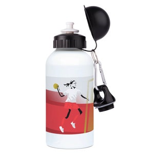 Woman handball aluminium water bottle to personalise for handball gift or father day or mother day or christmas