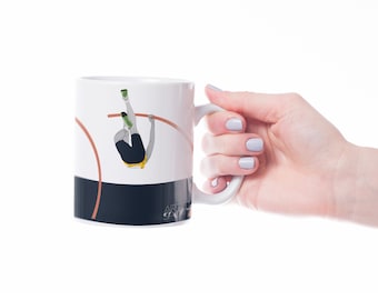 Pole vault mug gift to personalise for athletes or athletics fans or athletics coach or athletics christmas gift or athletics birthday gift