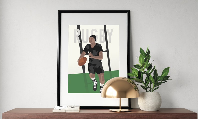 Vintage rugby poster gift illustration for rugby player or rugby coach for rugby birthday gift or rugby christmas gift or rugby print art image 4