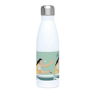 Table tennis water bottle gift to personalise in red for a ping pong player or table tennis coach or table tennis Christmas or birthday gift