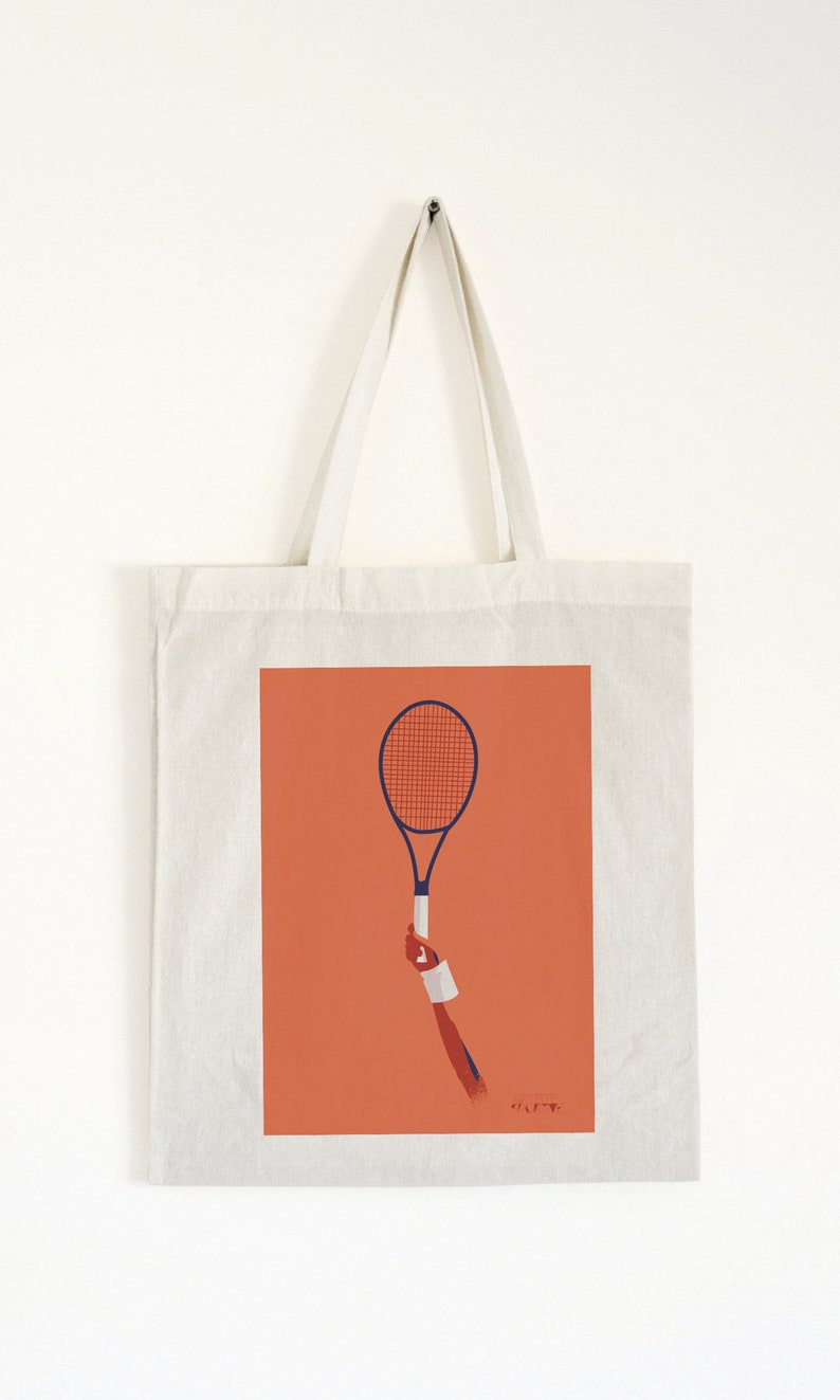 Tennis raquette tote bag gift for a tennisman or tennis player or tennis coach or tennis Christmas gift or tennis birthday gift image 5