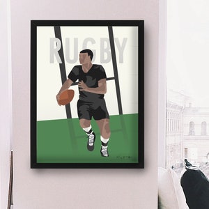 Vintage rugby poster gift illustration for rugby player or rugby coach for rugby birthday gift or rugby christmas gift or rugby print art image 7