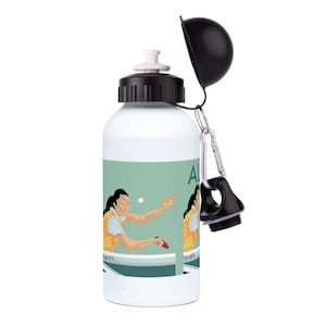 Orange table tennis aluminium water bottle to personalise for ping pong gift or father day or mother day or christmas