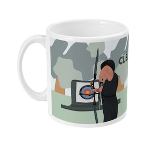 Männlicher Schütze Becher Geschenk zur Personalisierung für Spieler des Bogenschützen oder Bogenschiesstrainers oder Bogenschießen Weihnachtsgeschenk oder Bogenschütze Geburtstagsgeschenk Bogen Pfeil