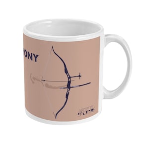 Klassische Bogen Tasse für Bogenschütze Geschenk zum Personalisieren für Bogenschütze Trainer oder Bogenschießen Weihnachtsgeschenk oder Bogenschütze Geburtstagsgeschenk Bogen Pfeil