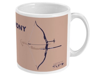 Classic bow mug for Archer gift to personalize for archery coach or archery Christmas gift or archer birthday gift Bow Arrow