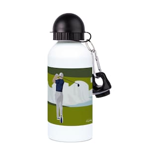 Golf aluminium water bottle to personalise for golf gift or father day or mother day or christmas