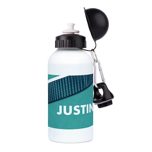 Pingpong racket on table aluminium water bottle to personalise for ping pong gift or father day or mother day or christmas