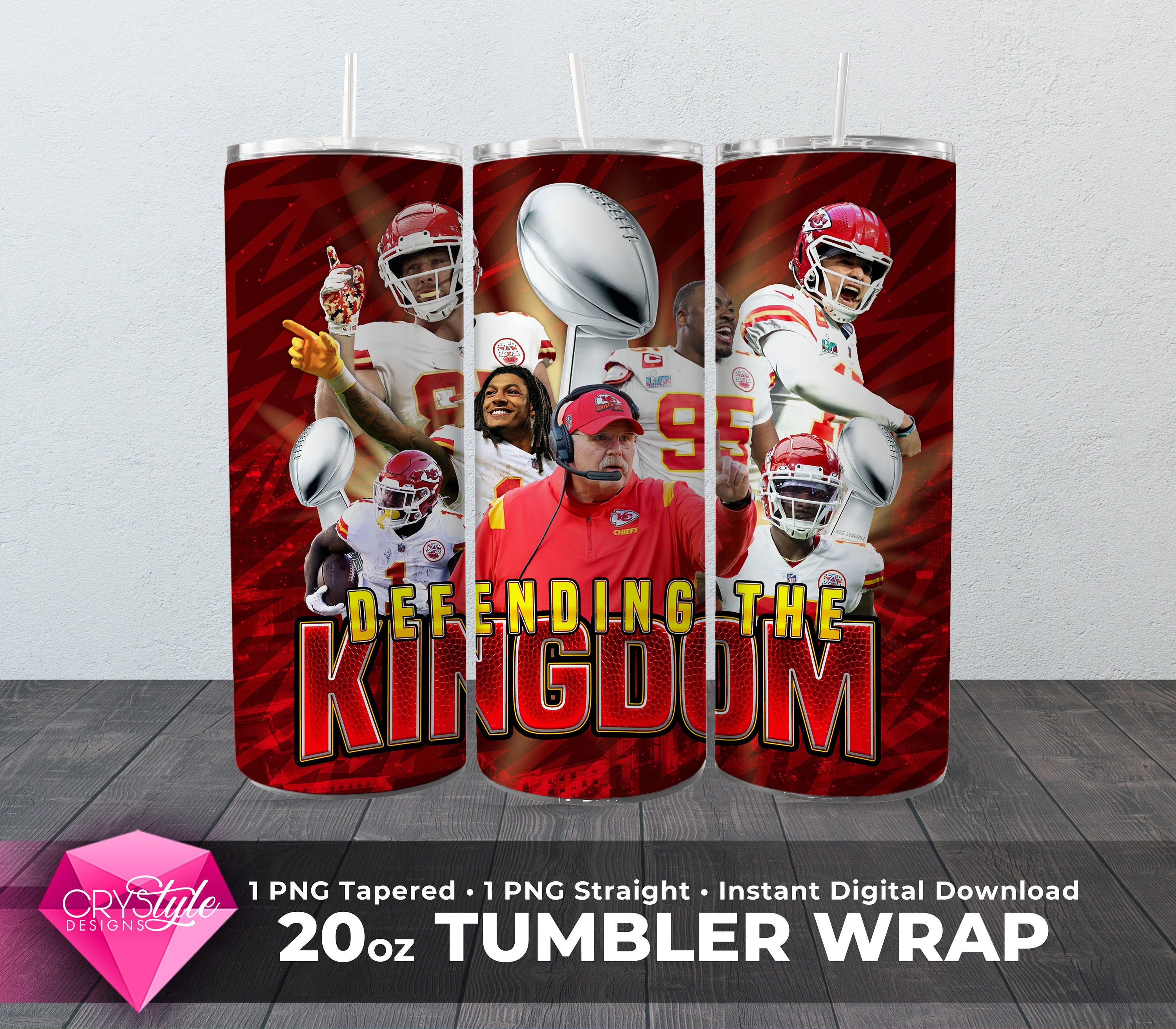 Glitter Chiefs ,20oz Skinny Tumbler Sublimation Designs Wrap Tumbler for  Straight Tumbler JPG File Digital - Beyond Jeannie
