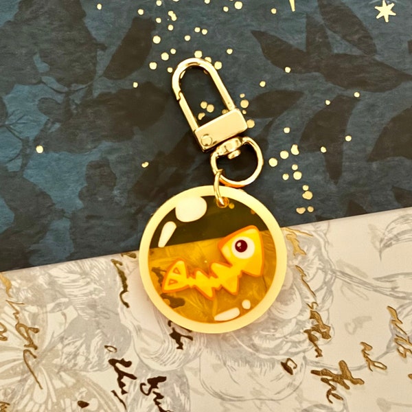 SP3 - Salmon Run Golden Egg colored acrylic charm