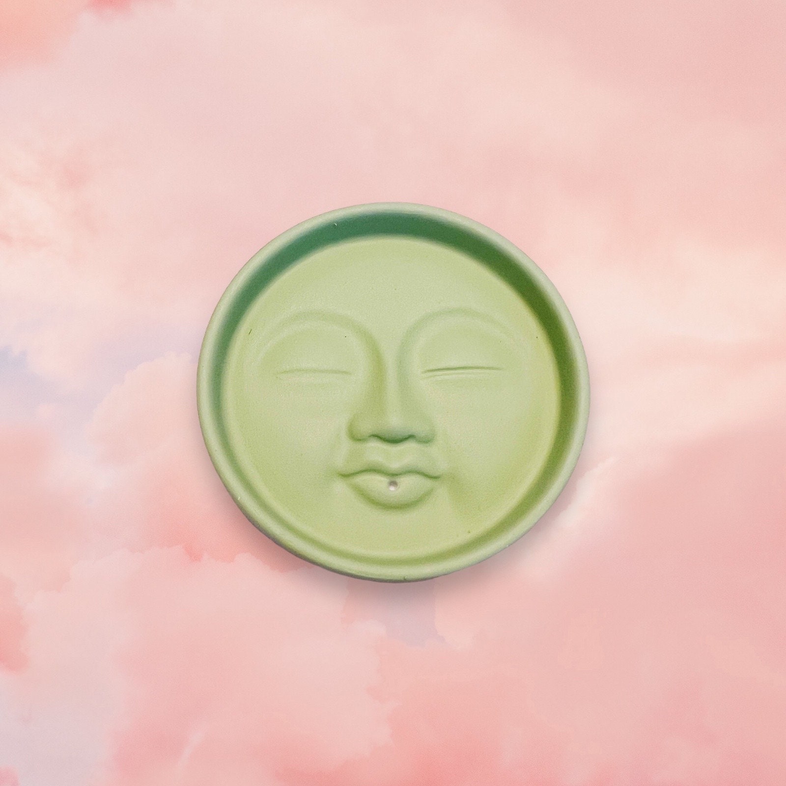 Moon Incense Holder, Moon Face Incense Holder, Moon Dish, Decorative