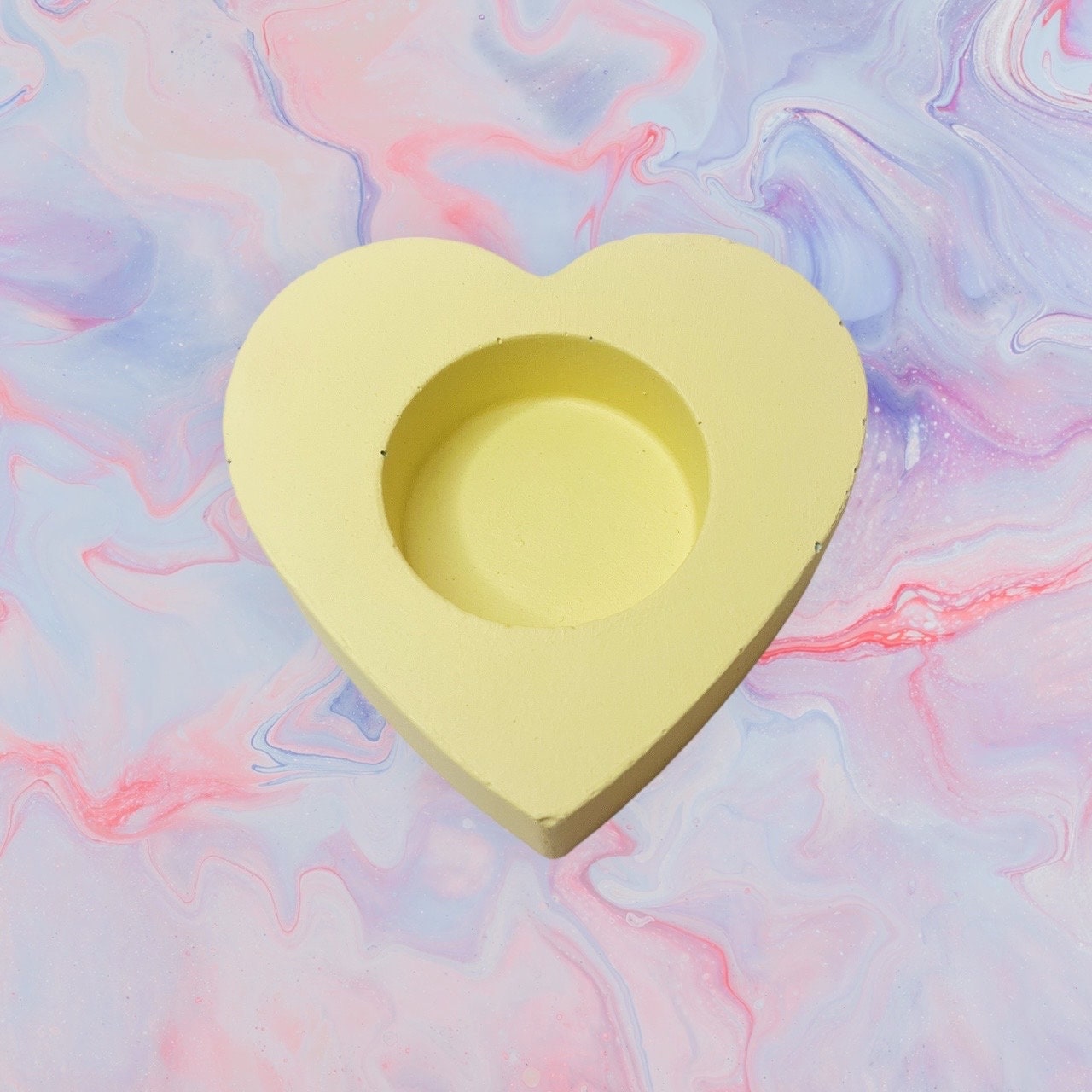 Heart Shaped Candle Holder Concrete Heart Candle Holder Etsy