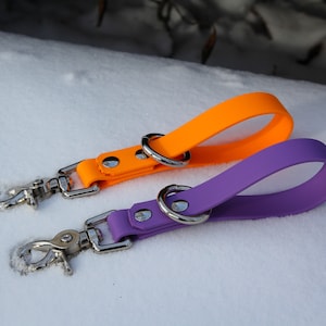 7” traffic handles, biothane leash, short handle, dog leash