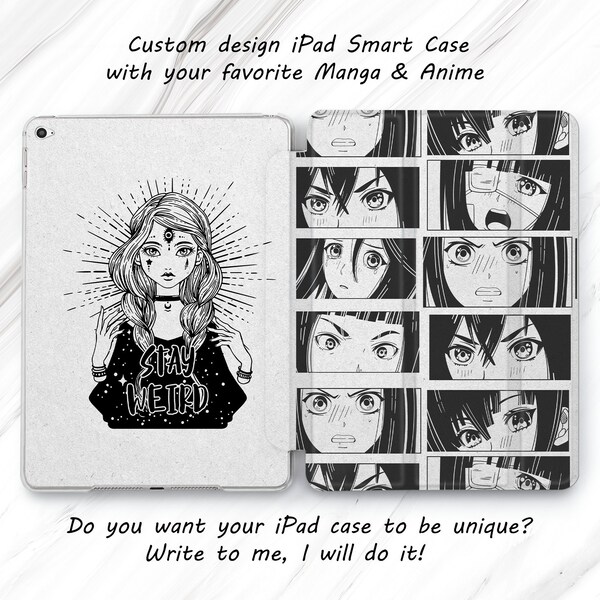 Case Manga Custom Design Case المفضل لديك IPAD PRO 12.9 11 10.5 2022 IPAD MINI AIR 6 5 4 مخصصة 9.7 10.2 10th 10th