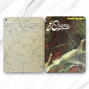 Dune Book Cover iPad Pro 12.9 11 10.5 2022 Case First Edition iPad Mini 6 Vintage iPad Air 5 4 3 2 iPad 9.7 10.2 10.9 10th 9th Old Map Retro