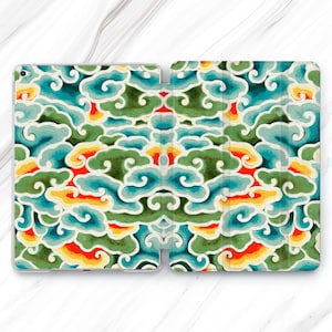 Sky Chinese Oil Art iPad Pro 13 12.9 11 10.5 Case / Cloud Japan iPad Mini 7 6 Air 5 4 / Watercolor Lotus 9.7 10.2 10.9 11th / China Pattern