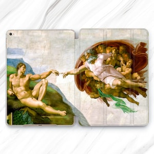 Creation Adam God iPad Pro 13 12.9 11 10.5 2024 Case / Michelangelo iPad Mini 7 6 Air 5 4 3 / Hands Art iPad 10.2 10.9 / Famous Artists 11th