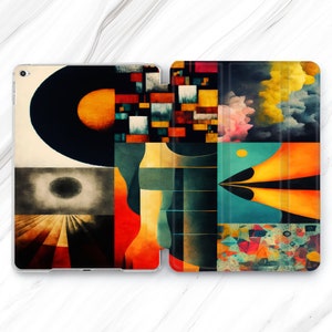 Modern Art iPad Pro 13 12.9 11 10.5 2024 Case / Abstract iPad Mini 7 6 Air 5 4 / Moon Sun Cloud iPad 9.7 10.2 10.9 / Geometric Sky 11th 10th