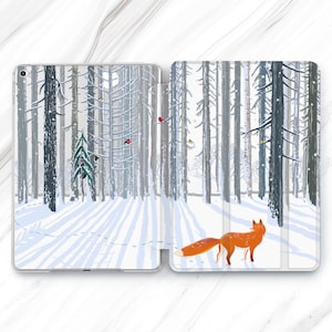 Winter Forest iPad Pro 12.9 11 10.5 2022 Case Tree iPad Mini 6 Fox iPad Air 5 4 3 2 Nature Snow iPad 9.7 10.2 10.9 10th Cute Christmas Gift