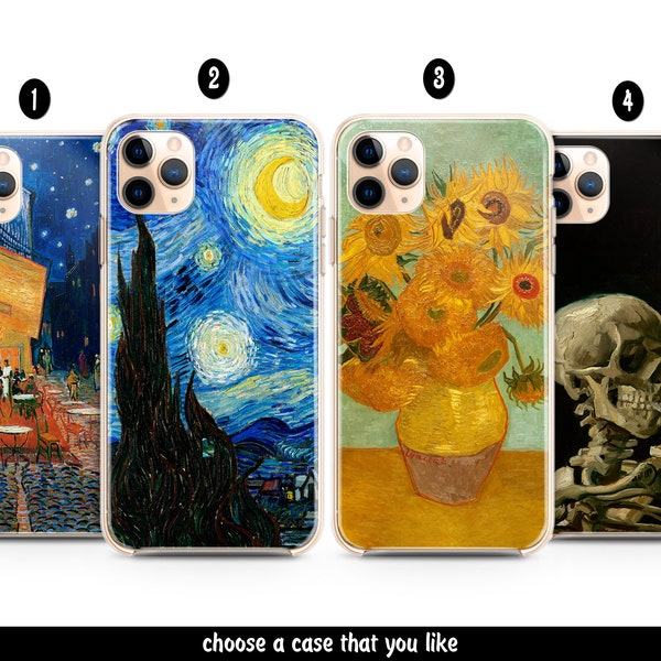 Vincent Van Gogh case iPhone 15 Pro Max 14 13 12 11 xr xs Starry Night Samsung S24 S23 S22 FE Plus Ultra Sunflowers Classic Google Pixel 8 7