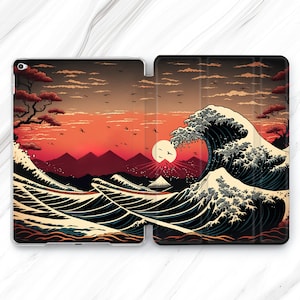 Kanagawa Great Wave iPad Pro 13 12.9 11 10.5 Case / Japan art iPad Mini 7 6 Air 5 4 3 / Watercolor Ocean iPad 9.7 10.2 10.9 10th 9th Minimal