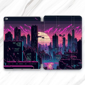 Retro Vintage Anime iPad Mini 7 6 Air 5 / Manga Tokyo Street iPad Pro 13 12.9 11 10.5 Case / Japan Cyberpunk iPad 10.2 10.9 / Pixel Art 11th