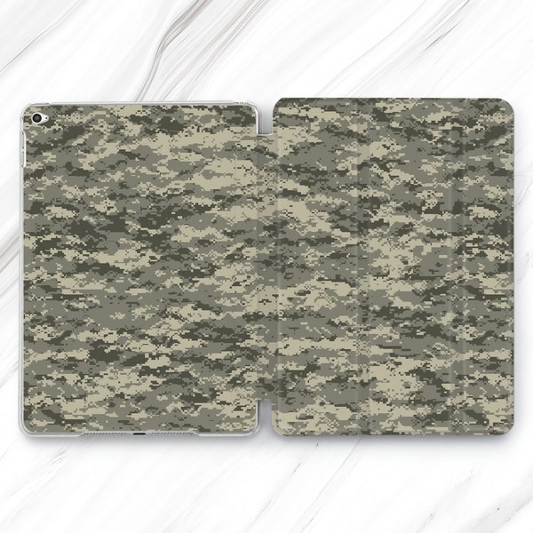 Military Pixel Camouflage Smart Cover Print iPad Pro 12.9 11 10.5 2022 Case Us Army iPad Mini 6 Air 5 4 3 2 iPad 9.7 10.2 10.9 10th 9th 8th