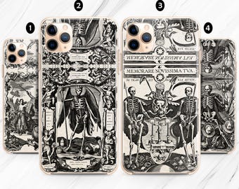 Bones Memento Mori iPhone 16 15 Pro Max 14 13 12 11 case / Skeleton Skull Samsung S24 S23 S22 FE Plus Ultra / Angel Bible Google Pixel 9 8 7