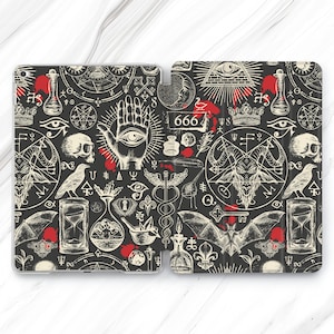 Occult Skeleton iPad Pro 13 12.9 11 10.5 2024 Case / Witch Magic iPad Mini 7 6 Air 5 / Skull Bone iPad 9.7 10.2 10.9 / Gothic Book 11th 10th