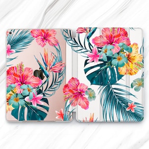 Tropical Flowers iPad Pro 12.9 11 10.5 2022 Case Fern iPad Mini 6 Beautiful iPad Air 5 4 3 2 Nature iPad 9.7 10.2 10.9 10th Hibiscus Floral