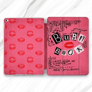 Red Burn Book iPad Pro 13 12.9 11 10.5 Case / Retro Old Handbook iPad Mini 7 6 Air 5 4 3 / Kiss Lipstick iPad 10.2 10.9 / Vintage Pink 11th